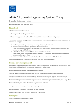 KTH | AE2609 Hydraulic Engineering Systems 7,5 hp