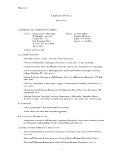 March 2017 1 CURRICULUM VITAE OFFICE: Department