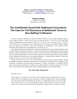 The Confidential Good-Faith Settlement Conundrum