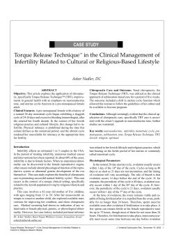 Torque Release Technique in the clinical management of infertility