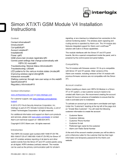 Simon XT/XTi GSM Module V4 Installation Instructions