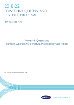 Forecast Operating Expenditure Methodology and Model