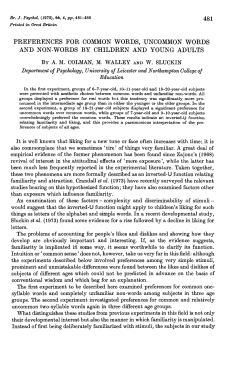 Preferences for Common Words, Uncommon Words and Non