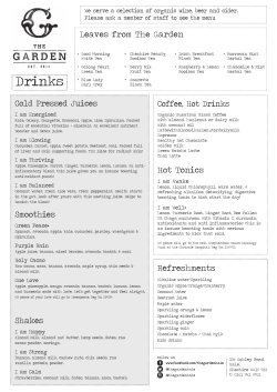 Drinks - The Garden Hale