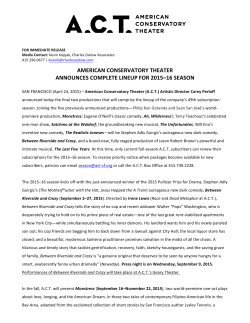 ACT 2015-16 Season Announcement