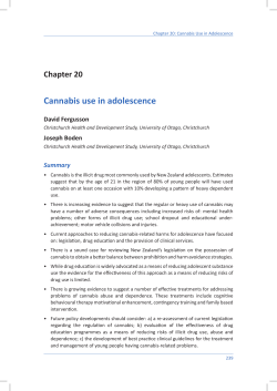 Cannabis use in adolescence