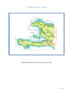 A Guide to Mission in Haiti - Westminster Presbyterian Church