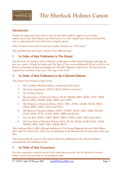 The Sherlock Holmes Canon