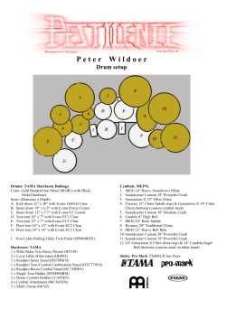 Peter Wildoer, Drum setup for Pestilence