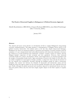 1 The Puzzle of Structural Fragility in Madagascar: A Political