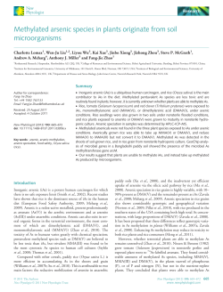 Methylated arsenic species in plants originate from soil