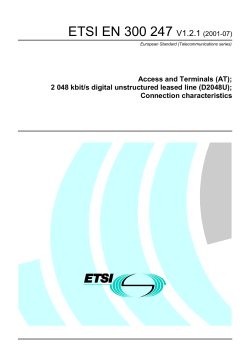 EN 300 247 - V1.2.1 - Access and Terminals