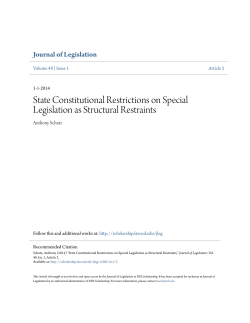 State Constitutional Restrictions on Special