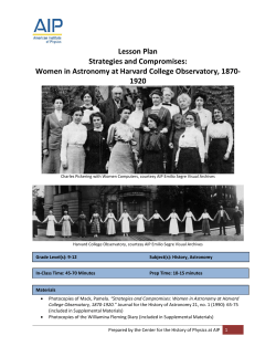 Lesson Plan Strategies and Compromises: Women in Astronomy at