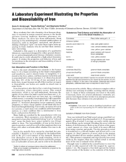 A Laboratory Experiment Illustrating the Properties and