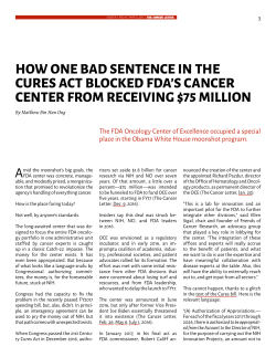 how one bad sentence in the cures act blocked fda`s cancer center
