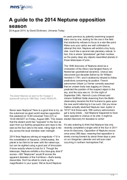 A guide to the 2014 Neptune opposition season