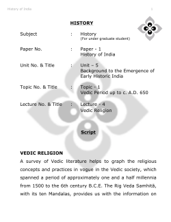 HISTORY Subject : History Paper No. : Paper