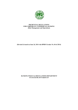 Revised Prudential Regulations Corporate / Commercial Banking on