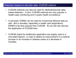 Detection based on discrete data: CUSUM method