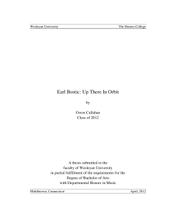 Earl Bostic: Up There In Orbit - WesScholar