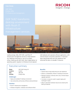 GDF SUEZ transforms desktop environment with Ricoh IT