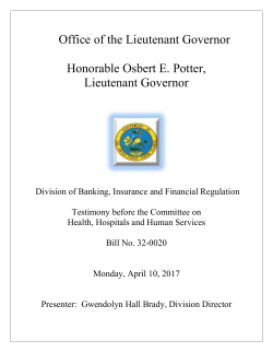 Office of the Lieutenant Governor Honorable Osbert E. Potter