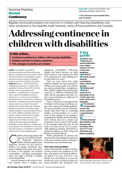 Addressing continence in children with disabilities