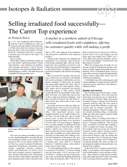 Selling irradiated food successfully&mdash; The Carrot Top experience