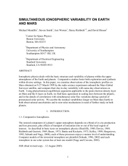 simultaneous ionospheric variability on earth