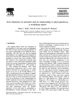 Iron chemistry in seawater and its relationship to phytoplankton: a