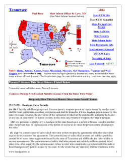 Tennessee - Handgunlaw.us