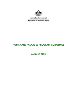 Home Care Packages Program Guidelines