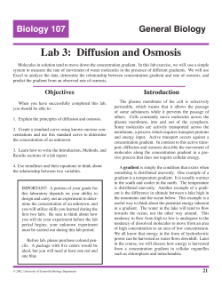 Lab 3: Diffusion and Osmosis - University of Evansville Faculty Web