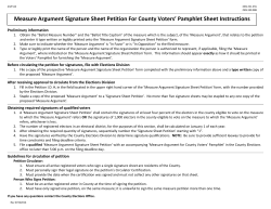 Petition for Washington County Measure Argument Signature Sheet