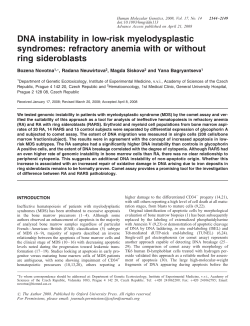 DNA instability in low-risk myelodysplastic syndromes: refractory