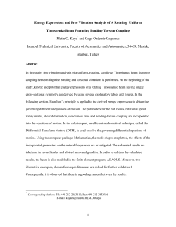 1 Energy Expressions and Free Vibration Analysis of A Rotating
