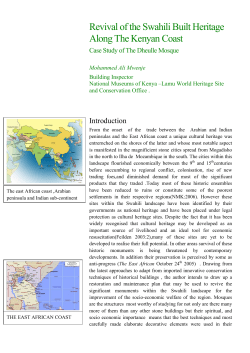 Revival of the Swahili Built Heritage Along The Kenyan Coast