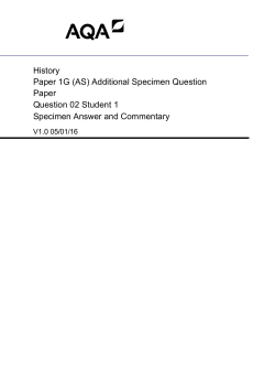 AS History Specimen answer and commentary Paper 1G