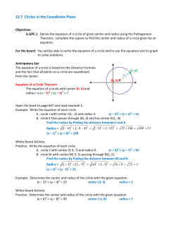 12.7 Circles in the Coordinate Plane