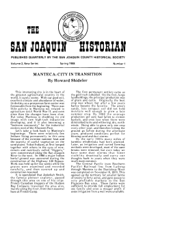 MANTECA: CITY IN TRANSITION By Howard Shideler