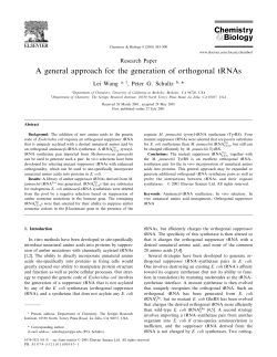 A general approach for the generation of orthogonal tRNAs