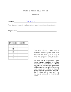 Exam 3 Solutions - Faculty Web Pages