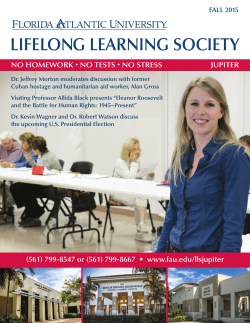 LiFELonG LEARninG SoCiEty - Florida Atlantic University