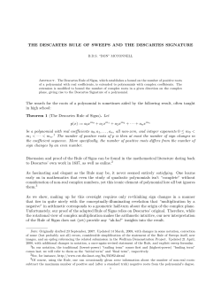 The Descartes Rule of Sweeps and the Descartes Signature