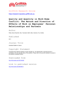 Quality and Quantity in Work-Home Conflict