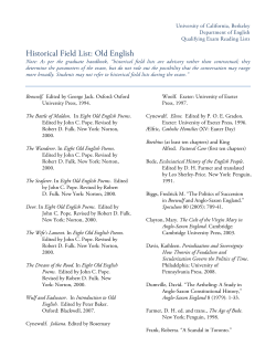 Historical Field List: Old English