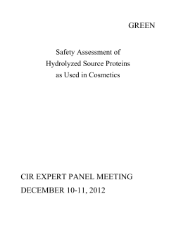 green cir expert panel meeting december 10-11, 2012