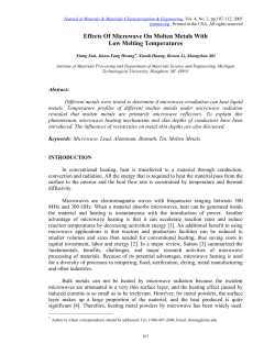Effects Of Microwave On Molten Metals With Low Melting