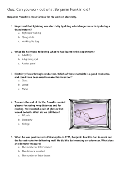 Quiz: Can you work out what Benjamin Franklin did?